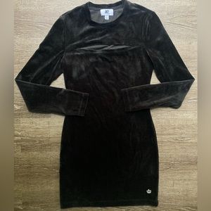 Juicy Couture Black Velvet Cut Out Dress Size Small